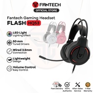 Fantech Flash HQ53 Gaming Headset | LED Light | 3.5mm + USB plug Wired Connect | 50mm Driver