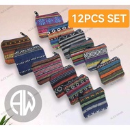 bluebluestudio 12pcs Ethnic coinpurse Baguio Wallet native wallet Laminated Baguio Cloth