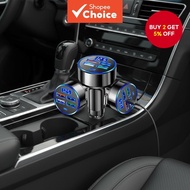 72W 5-Port Car Charger, Fast Charging PD QC3.0 USB C Adapter with Voltage for iPhone, Samsung, Huawe