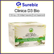 Clinica D3 Bio Virgin Coconut Oil 1000mg + Vitamin D3 200 IU (100 Softgel Capsules)
