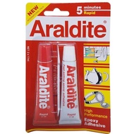 กาวอาราไดร์ Araldite แห้งเร็ว แดง-ขาว 5 นาที กาวอีพอกซ์ซี่แบบผสม (สีใส) แห้งเร็ว 5 นาที (Min.)