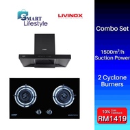 [FREE SHIPPING] Livinox Slanted Hood 1500 Suction Power LCH-ROCK-X-90BL + Recycle System Built-In Ga