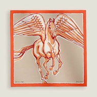 💕Hermes 愛馬仕 Libre Comme Pegase 新款飛馬絲巾/橘紅款/全新美品