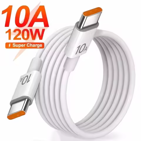120W 10A Dual USB-C To Type C Super Fast Charging Data Cable For Samsung Huawei Xiaomi Quick Cord Tr