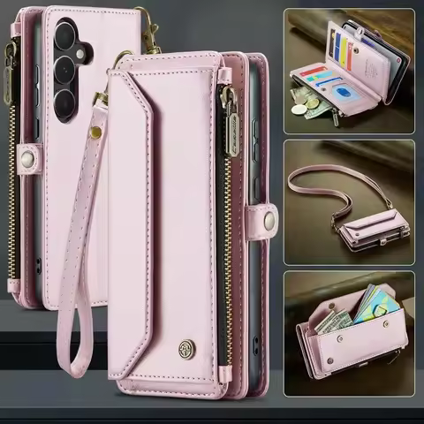 RFID Crossbody Zipper Wallet Bag Case for Samsung Galaxy A57 A37 A56 A16 A15 A36 A34 A35 A54 A55 A 5