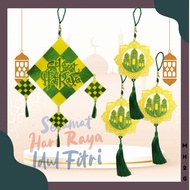 [HARI RAYA DECOR ] Eid Mubarak Paper Pendant Ramadan Deco Hanging Tag Ornament Set Hiasan Raya Ketupat Bintang Bula