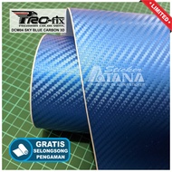 Skotlet Carbon 3D Biru Profix Scotlet Karbon Fiber Doff Kasar Stiker Kevlar Dop Sticker Meteran Deca
