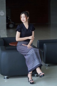 Myanmar cotton dress set traditional  ชุดกระโปรงและเสื้อสตรีแบบดั้งเดิม