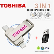 ฟ้าผ่าแฟลชไดรฟ์โตชิบาพร้อม TYPE-C อินเตอร์เฟซ512GB 1TB 2TB OTG USB แฟลชไดรฟ์สำหรับ IPhone Android PC