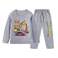 Baju Piyama Tidur Gambar Excavator Stelan Panjang Anak Laki Laki Usia 1-10thun KS-676