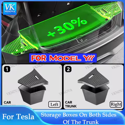 For Tesla New Model YL Launch 2026 Car Trunk Side Storage Box Cover Plate Organizer Car Trunk Side S