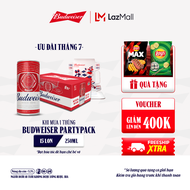 Thùng 15 Lon Bia Budweiser PartyPack Chính Hãng (250ml/lon)