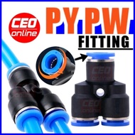CEO 🇸🇬 PY PW Pneumatic Fitting Y Shaped 4mm 6mm 8mm 10mm 12mm 14mm Hose Fittings Pipe Quick Connecto
