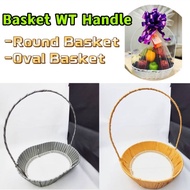 Basket With Handle/Oval Fruit Basket With Stalks/Round Hamper Basket / Hamper Tray / Hamper Basket F