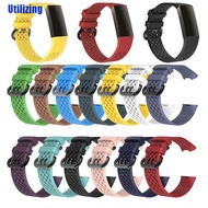 UTZN Replacement Strap Silicone Band Bracelet Wristband For Fitbit Charge 3/Charge 4
