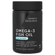 Sports Research Omega-3 Fish Oil, Triple Strength, 90 Softgels