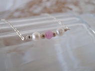 【項鍊】純銀 珍珠項鍊 微笑項鍊 天然石 紫瑪瑙