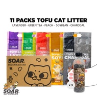 SOAR Tofu Cat Litter 2kg/6L Combo 11packs & 3btls deodorant beads Tofu Pasir Kucing 豆腐猫砂