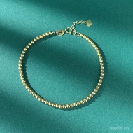 Women All-Match Simple Transfer au750 Bracelet Colorful Gold Beads Adjustable Bracelet Gold Bead Bra