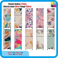 Unique Floral 2-Door Refrigerator Sticker