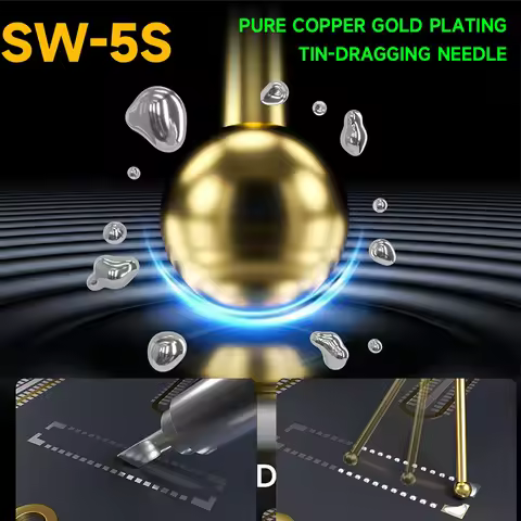 MECHANIC SW-5S Tin Dragging Needle Gold Plated With 5PCS Needles Anti-Static Handle For Phone PCB BG
