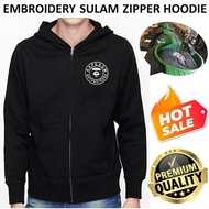 EMBROIDERY SULAM AAPE NOW BLACK CIRCLE HOODIE ZIPPER SWEATSHIRT SWEATER PULLOVER BLACK