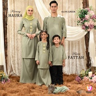 Baju Raya 2024  Sedondon Kurta Fattah &amp; Kurung Haura - Olive Green