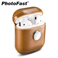 Photofast AirPods 指尖陀螺 旋轉皮革保護套-焦鐵咖