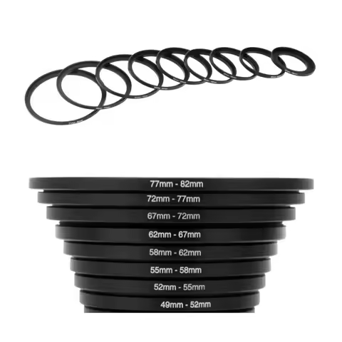 Metal Step Up Rings Aluminum Universal Lens Adapter Filter Set 46-48 49-52 52-55 55-58 58-62mm 62-67