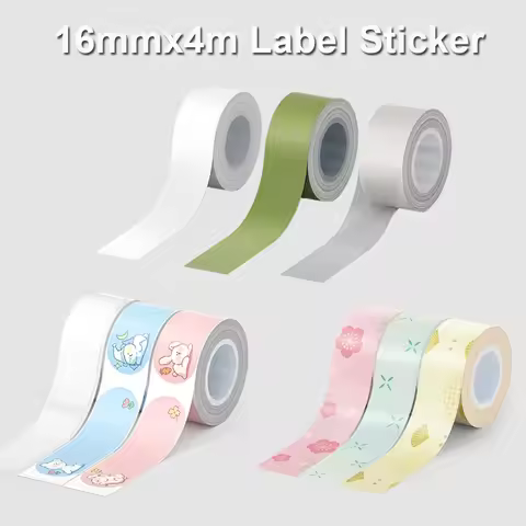 3Rolls 16mm*4m 12mm*35mm Label Tape For MakeID L1 L1-A label Maker Inkless Printing DIY Mini Thermal