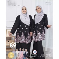 Arissa Closet Baju Kurung Raya 2023 Sulam Dinda S-5XL Plus Size