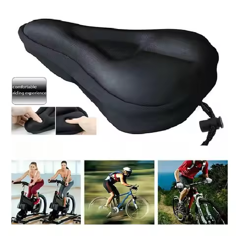 Cycle Seat Cover - with Gel Bicycle Silicone - Cycle Seat Cushion with Gel Saddle Seat & Soft Cycle