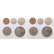 1Set5pcs 1Sen-50Sen Coin Set 1970-1985 Brunei S2 Sultan Hassanal Bolkiah Duit Syiling Lama (Collecti