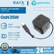 RAPAtech Charger Power Loop AVS GaN 3.0 For iphone 17 Series PD 35W 67W With Retractable Type C Cabl
