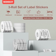 【3 Rolls】NIIMBOT D11/D110/D101 White/transparent thermal waterproof label paper price name label Set