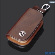 Genuine Leather Remote Car Key Fob Holder Bag Zipper Wallet Case Cover For Volkswagen VW PASSAT B8 B5 Golf 4 5 6 7 MK Polo Jetta Tiguan CC