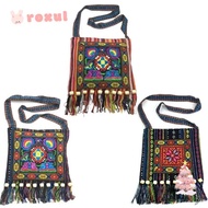 ROXUL Women Shoulder Bag, Tassels Hmong Tribal Ethnic Message Bag, Fashion Embroidery Tapestry Vinta