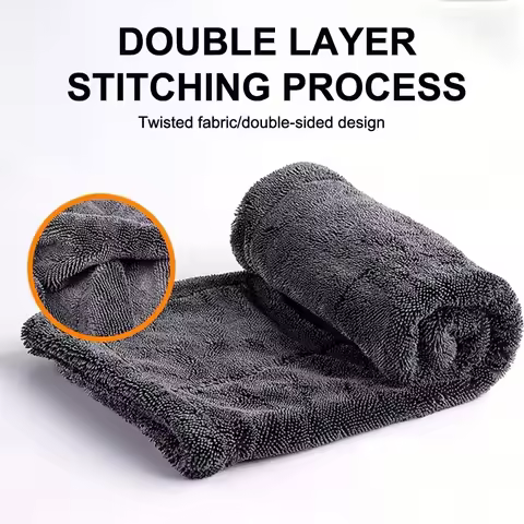 [X6O] Microfiber Drying Towel Twisted Pile 2 Sides 1200 GSM Thick Microfiber Cloth Super Absorbent C