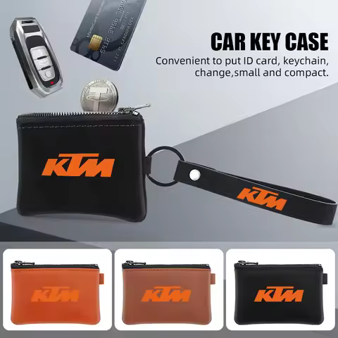 Moto Leather Keychain Suede Keyring Wallet Mini Card Bag For KTM Adventure 1050 Duke RC390 RC 125 20