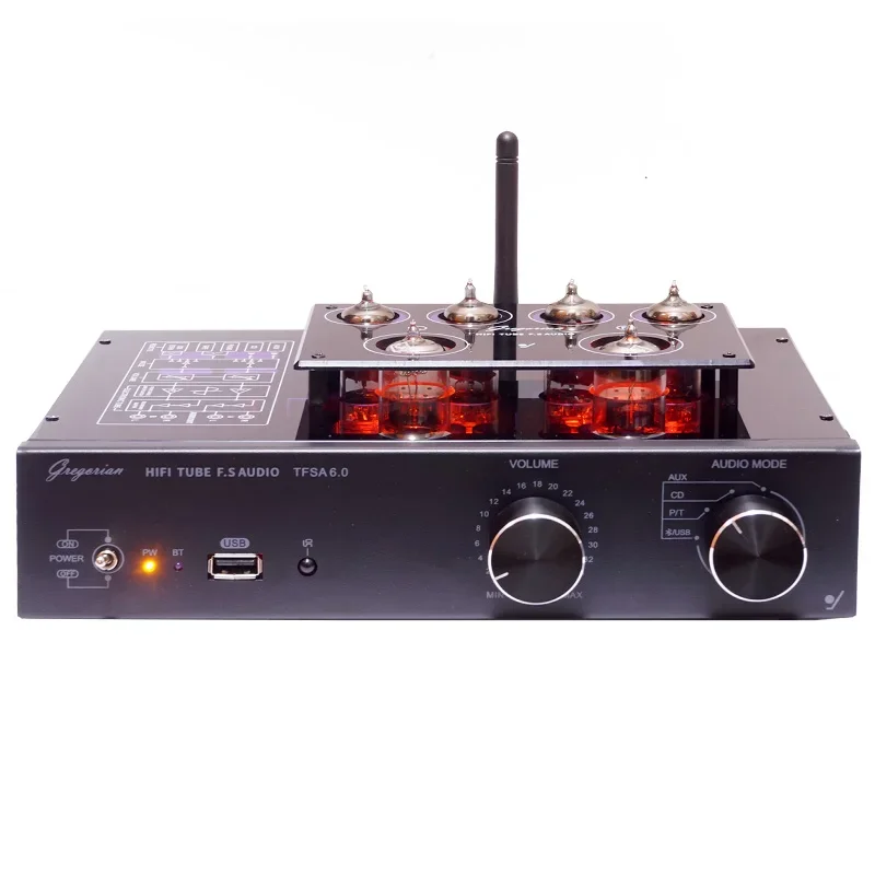 6922 Line Tube Preamplifier Bluetooth 5.2 6N2*3 6K4*3 Tube HIFI Preamplifier เครื่องเล่นแผ่นเสียงไวน