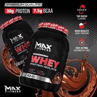 Max Whey Protein Isolate Premium Quality 30g Protein, 39 Serving Top Rated Flavors, Muscle Max MX