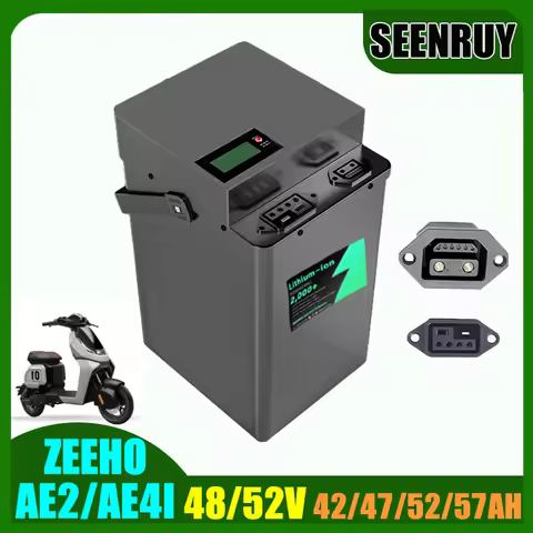 ZEEHO AE2 AE4I 48V 52V 42AH 47AH 52AH 57AH Lithium battery with BMS 80A Bluetooth for Electric Vehic