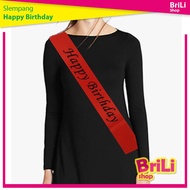 MERAH Red HAPPY BIRTHDAY Sash HBD BIRTHDAY Sash