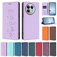 Suitable For realme GT 8 7 6 GT7 Pro RFID Anti-Theft Mobile Phone Leather Case Clip-On Cute Cat Flip