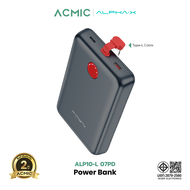 ALPHA·X Powerbank ALP10-C 07PD/ALP10-L 07PD แบตเตอรี่ 10000mAh พาวเวอร์แบงค์ 2in1 มีสายในตัว Type-c/