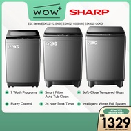 Sharp ESX Series ESX1221 / ESX1521 / ESX2021 Washing Machine - 12.5KG-20.0KG, Featuring 7-Wash Programs Top Load Washer