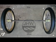 ล้อรถเข็น รถเข็นของ รถเข็น ชุด17นิ้ว (รุ่นยางมือสอง)+แกนเพลาข้ออ้อยตัน เลือกขนาดแกนได้ (สำหรับใช้งานทั่วไป)อุปกรณ์ครบ by JHW
