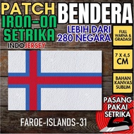 Indojersey Patch Flag ISLANDS FAROE ISLANDS Iron-On Canvas Sublimation Square Box 7 x 4.5 cm T-shirt