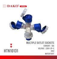 ปลั๊กกระจายไฟเข้า 1 ออก 3 กันน้ำ 230V 2P+E IP67 16A และ 32A DAKO HTN-10131