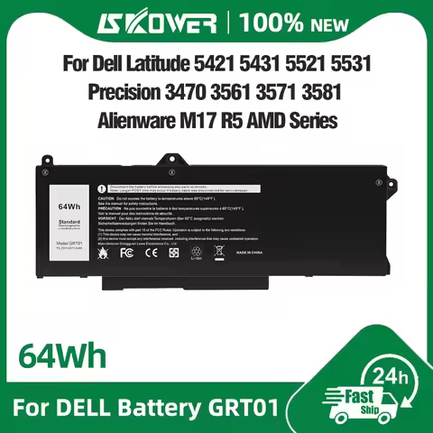 GRT01 Battery for Dell Latitude 14 5421 5431 15 5521 5531 Precision 3470 3561 3571 3581 3591 Alienwa